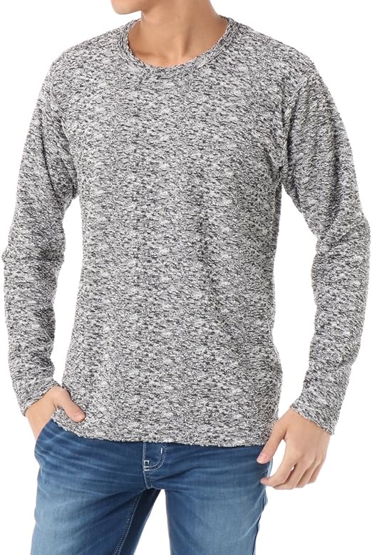 Amazon アズールバイマウジー カットソー スラブパイル クルーネック長袖 プルオーバー 251bst80 3c メンズ トップグレー Xs Tシャツ カットソー 通販