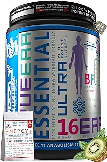 Total 16 EAA's Essential Aminos, 450 Gram, Extra 30Gr Energy caffeine pack, EAA-Bcaa, Citrulline, Taurine +32 Performance boosters, Platinum grade, Kiwi crush, 2025 Edition