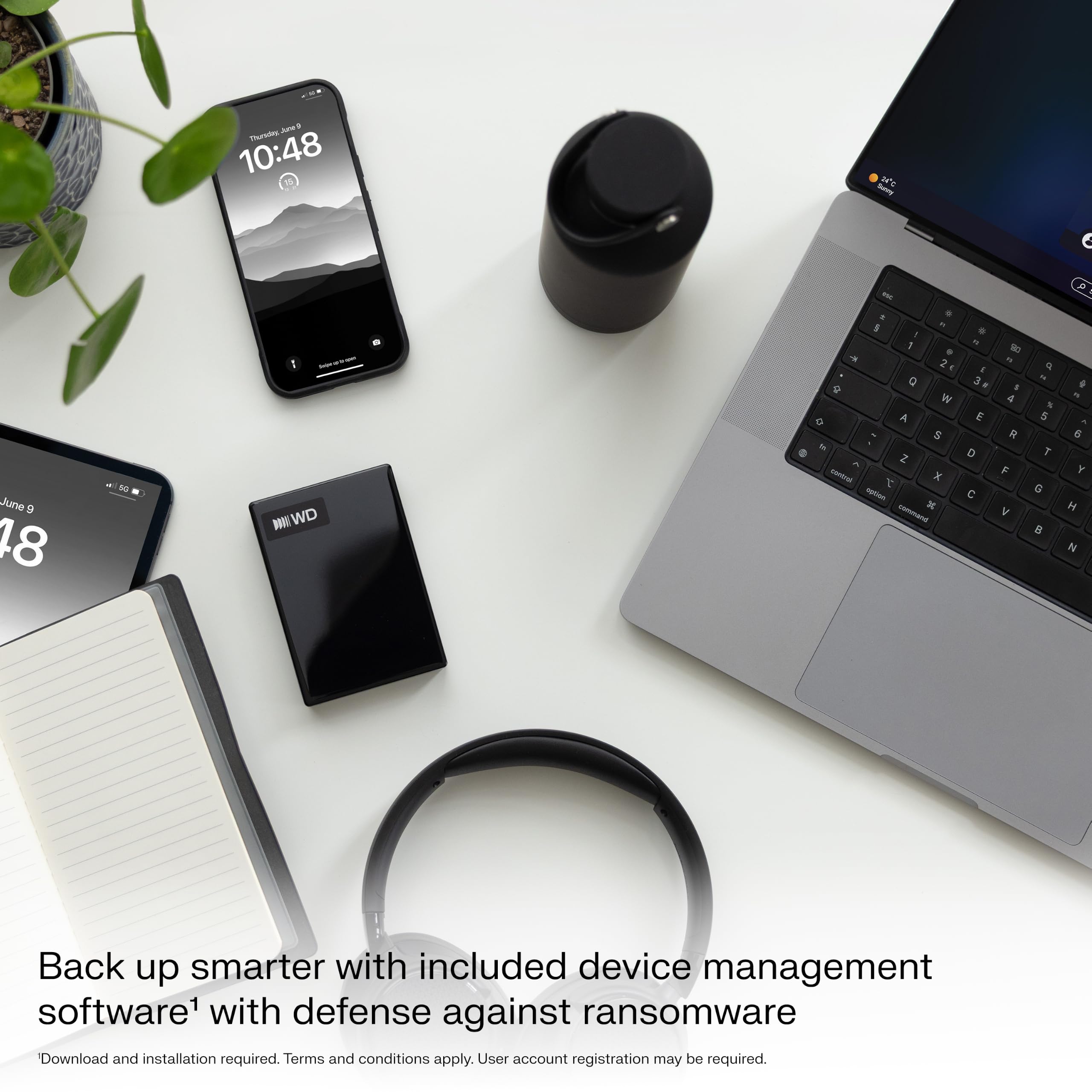 WD 4 TB My Passport Hard disk portatile con software di backup, Nero