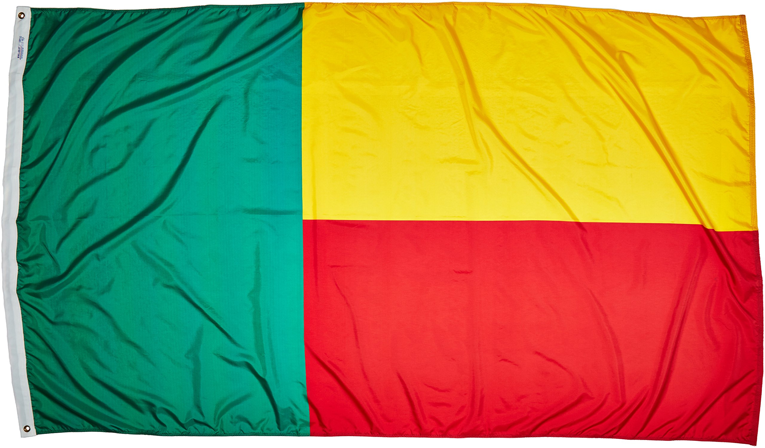 Annin Flagmakers Benin Flag USA-Made to Official United Nations Design Specifications, 5 x 8 Feet (Model 192123)