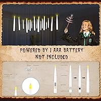 Vista 7 de 20 Pcs Floating Candles With Wand, Magic Hanging Flameless Flickering LED With Remote, Battery Operated Window Lights for Party Home Birthday