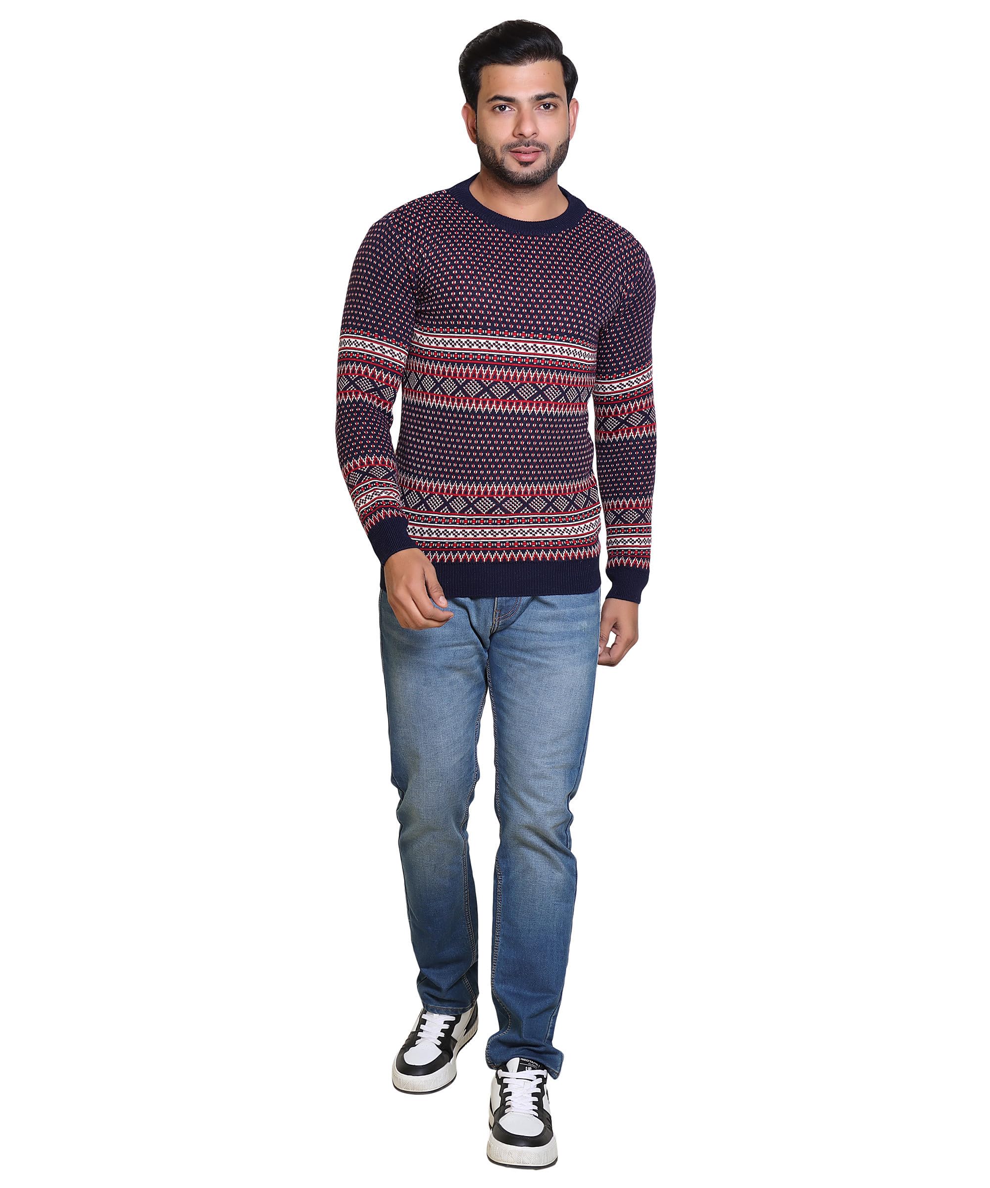 grand line Men's Acrylic Woolen Sweater Regular Fit Sweater Winter Wear Round Neck Full Sleeve Solid Sweater for Men's | Suitable Size is Medium and Large | Multicolor | GL/Men Sweater/21-picture-22