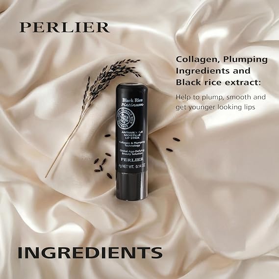 Perlier Black Rice Platinum Plumping Lip Balm, 0.14 fl.oz