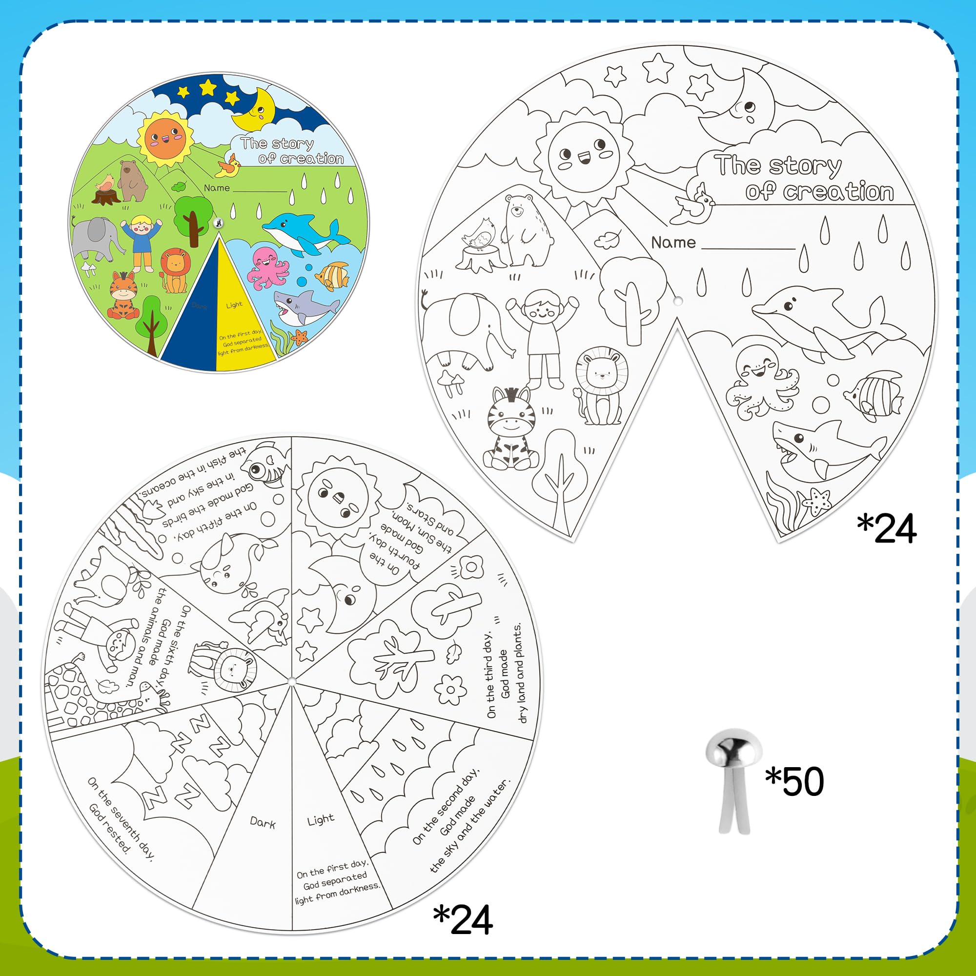 Amazon.com: Haooryx 24 juegos de rueda para colorear tu propia creación, Biblia La historia de Dios Creando el mundo en siete días, rueda artesanal para niños, escuela dominical, actividad VBS : Juguetes amazon-com-haooryx-24-juegos-de-rueda-para-colorear-tu-propia-creaci-n-biblia-la-historia-de-dios-creando-el-mundo-en-siete-d-as-rueda-artesanal-para-ni-os-escuela-dominical-actividad-vbs-juguetes