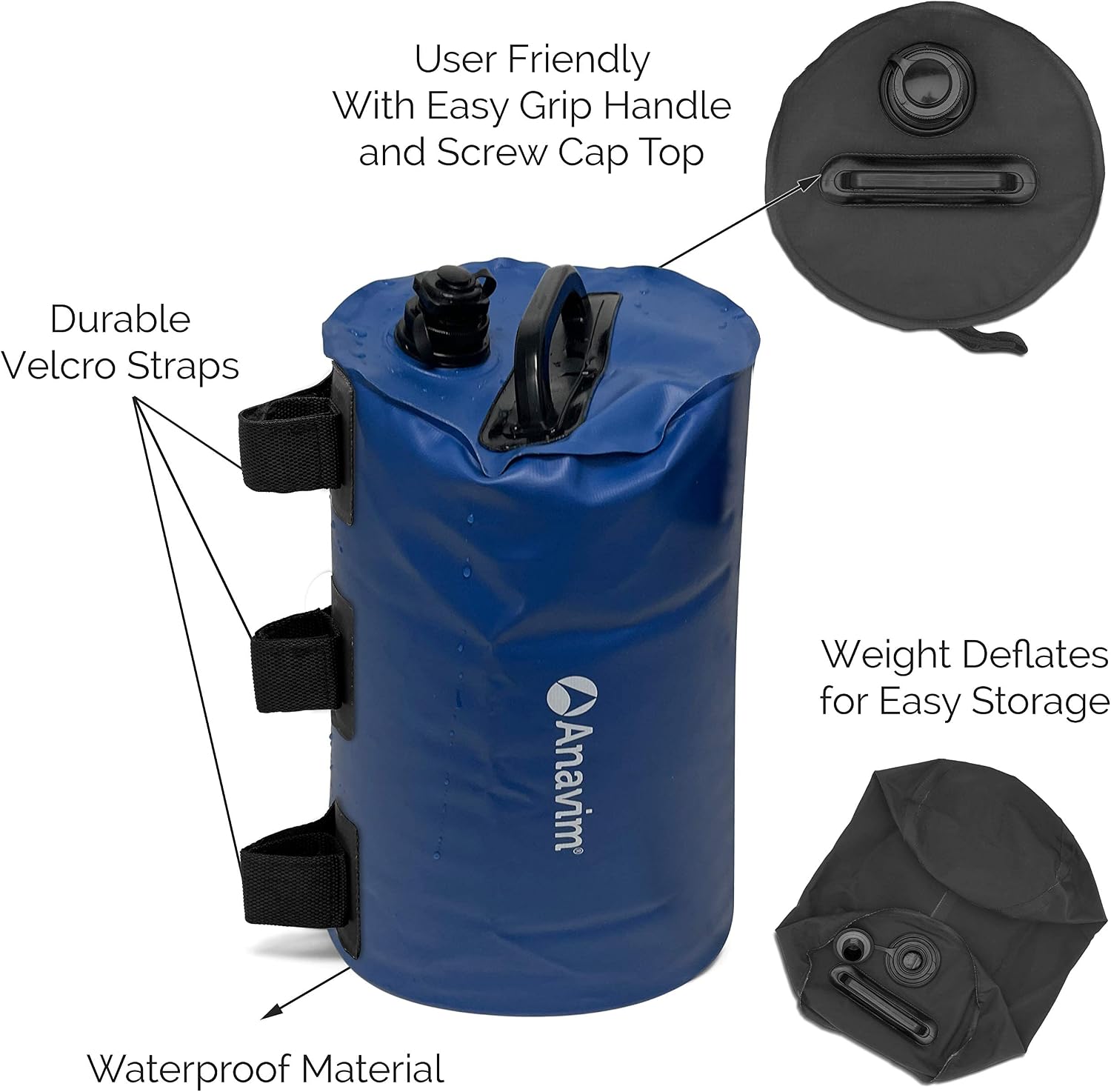 Canopy Water Weights Bag, Leg Weights for Pop up Canopy 4pcs-Pack Blue