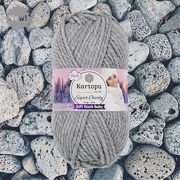 Kartopu Super Chunky,Wool Knitting Rope,(4Balls) Each Skein(Ball) 3.53 Oz (100g),Thick Winter Knitting Yarn (Black 940)