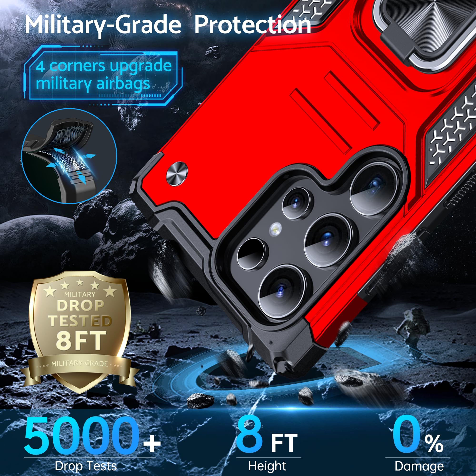 DASFOND Cover Compatibile Con S24 Ultra, Militare Rigida Armor Custodia