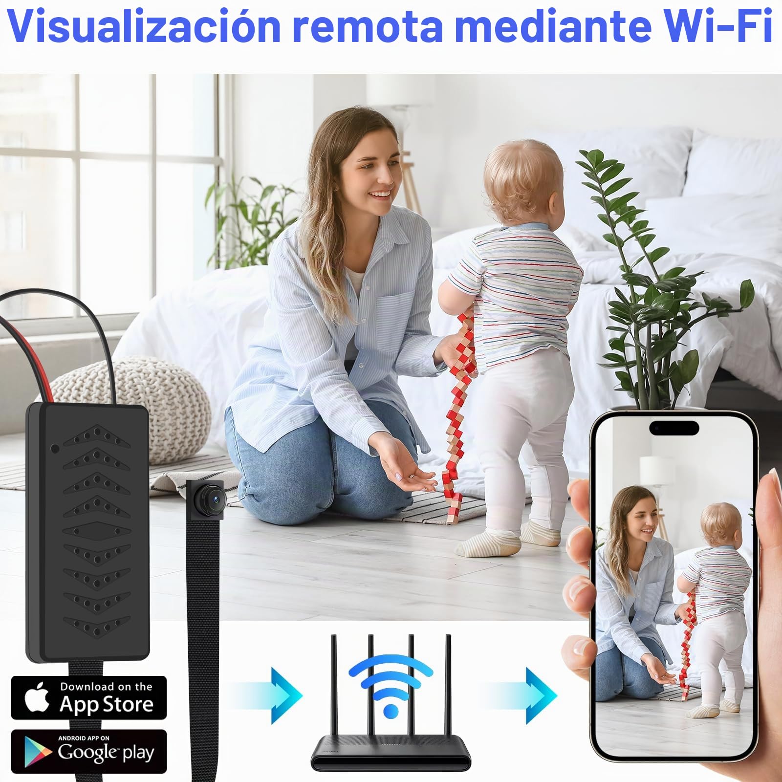 Cámara Espía WiFi,Mini Cámara Oculta camufladas para Oficina Interior | 1080P Micro Cámara,5 GHz /2,4 GHz, Sensor de Movimiento, 6H Larga Duración ,APP