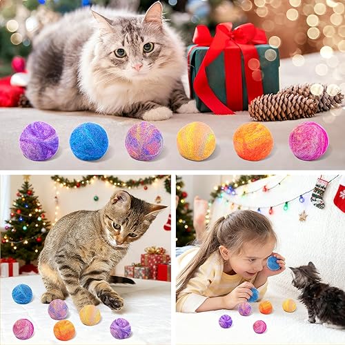 Miniatura 4 de Retro Shaw Cat Toys Balls,Catnip Ball with Bell Inside,Wool Balls Toy with SilverVine Catnip Fill, Upgraded,Interactive Cat Nip Ball for Indoor