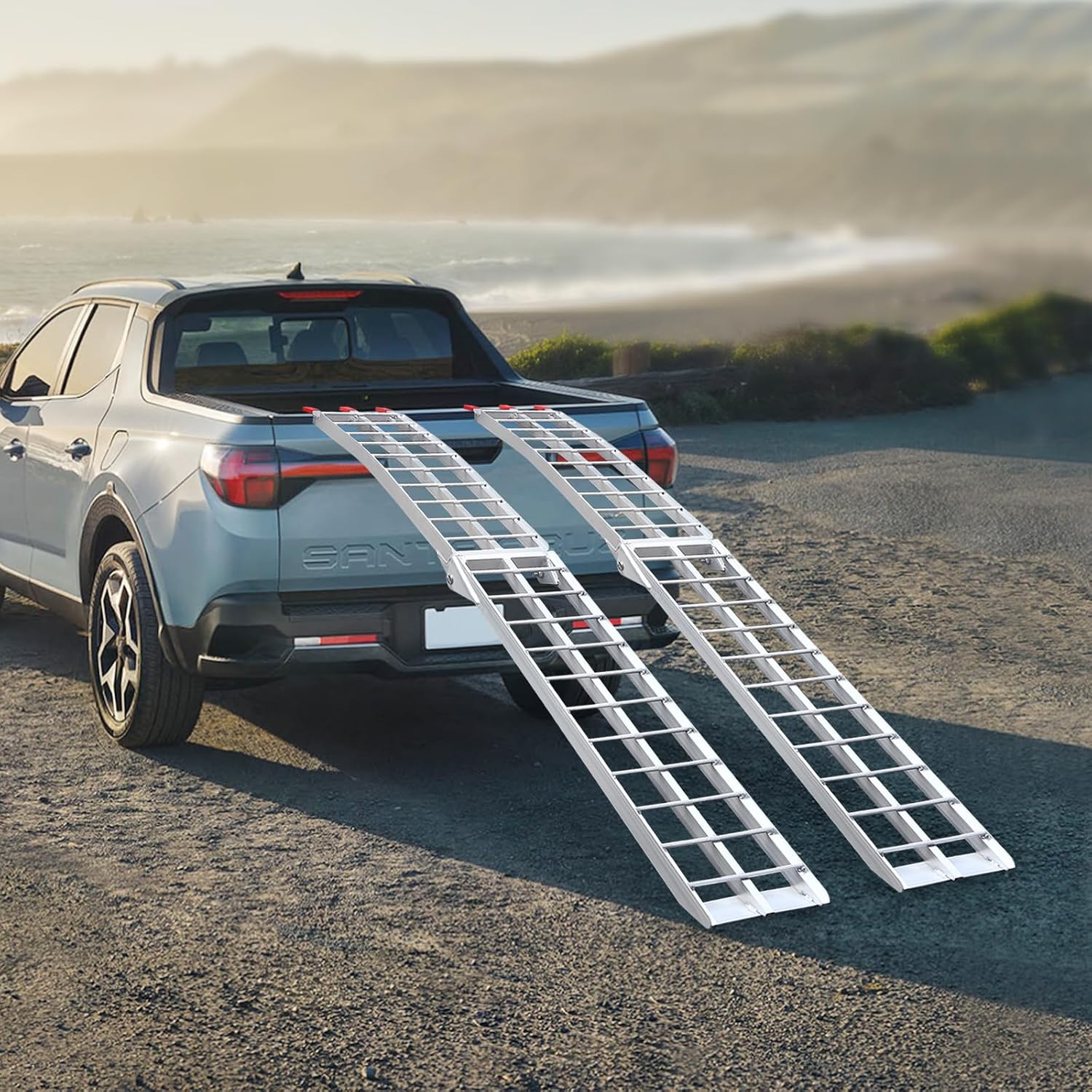 Aluminum Ramps 3000 LBS, Truck Car Auto Trailer Ramps with Top Hook, Folding Heavy Duty Ramp Loading Ramp for Trailer, Motorcycle, Trucks, ATV/UTV, 89" L x 12" W, 2Pcs