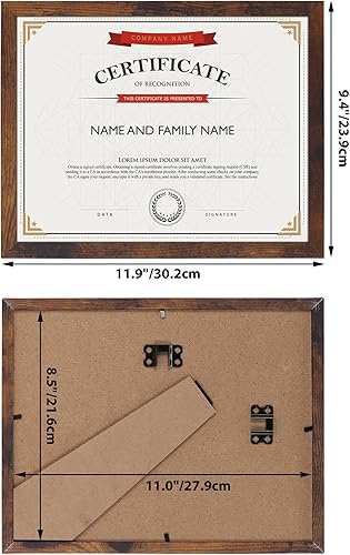 Miniatura 3 de Edenseelake Juego de 15 portarretratos de 8.5 x 11 pulgadas, color marrón rústico de 8.5 x 11 pulgadas, para diploma de documentos de premio,