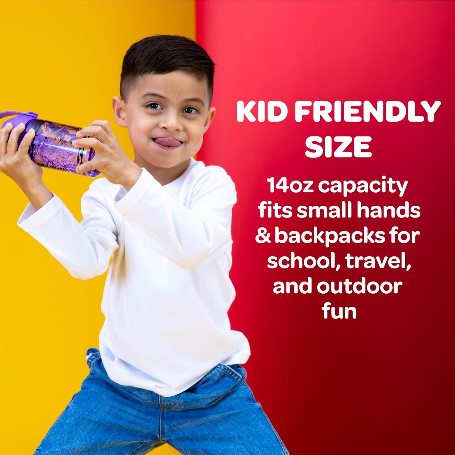 CamelBak Crayola Flip Straw Kids Water Bottle, Tritan Renew, Spill-Proof, 14oz, Cerulean - Image 8