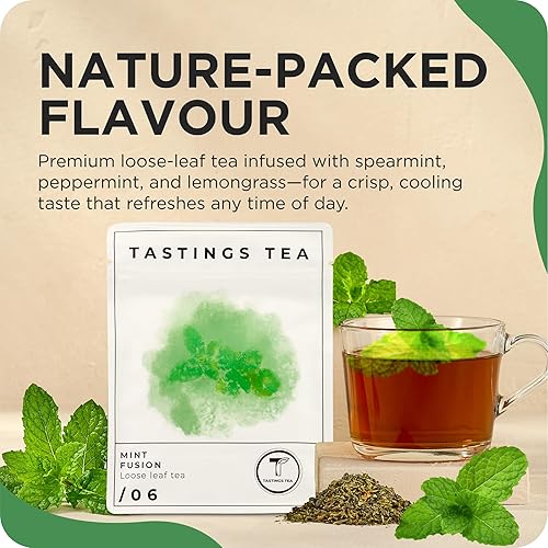 Vista 33 de Tastings Tea Té orgánico inglés para el desayuno, 3.5 oz. Mezcla de té negro natural de hojas sueltas con sabor Assam y Nilgiri Certificado