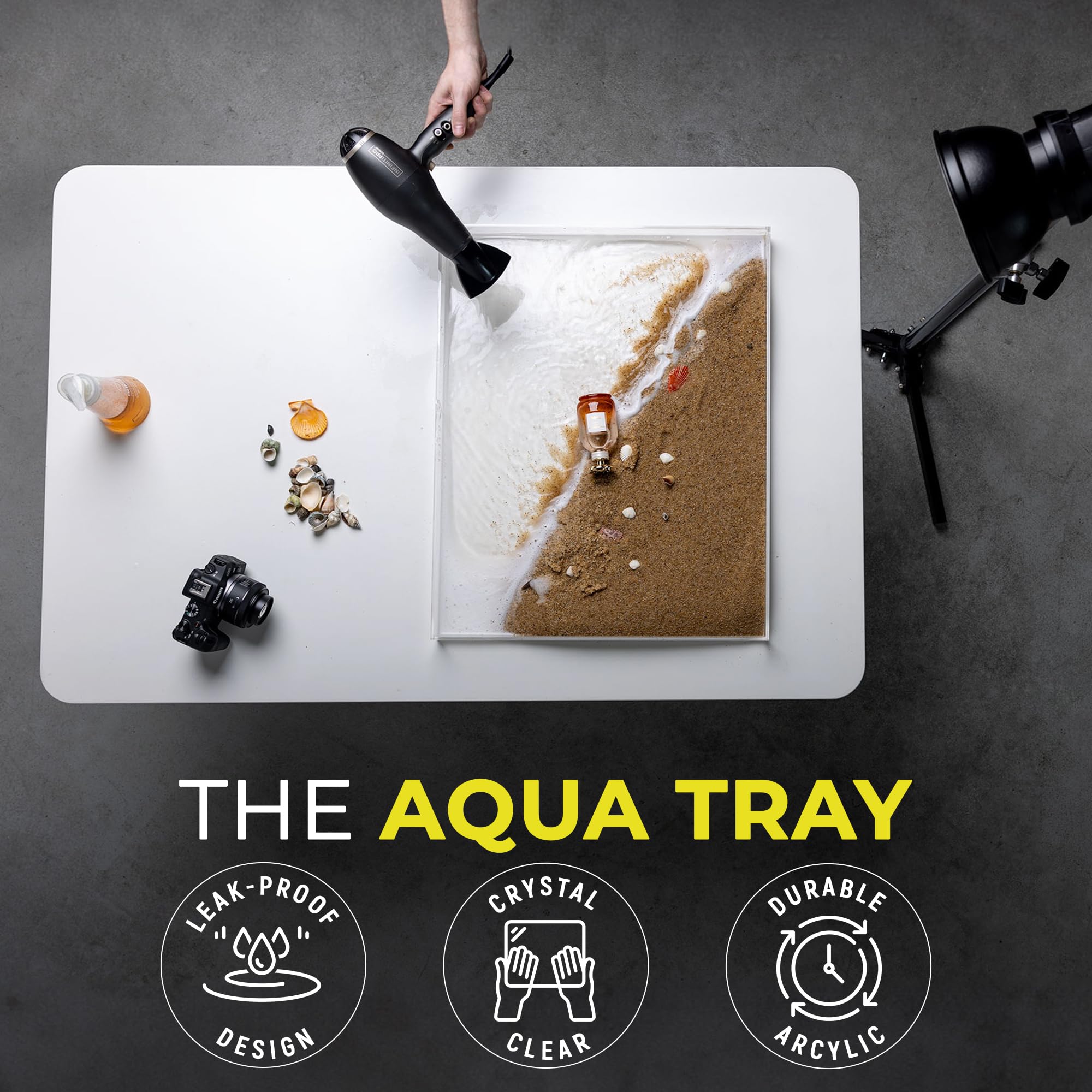 V-FLAT WORLD Aqua Tray - Product Photography Acrlic Water Tray (16