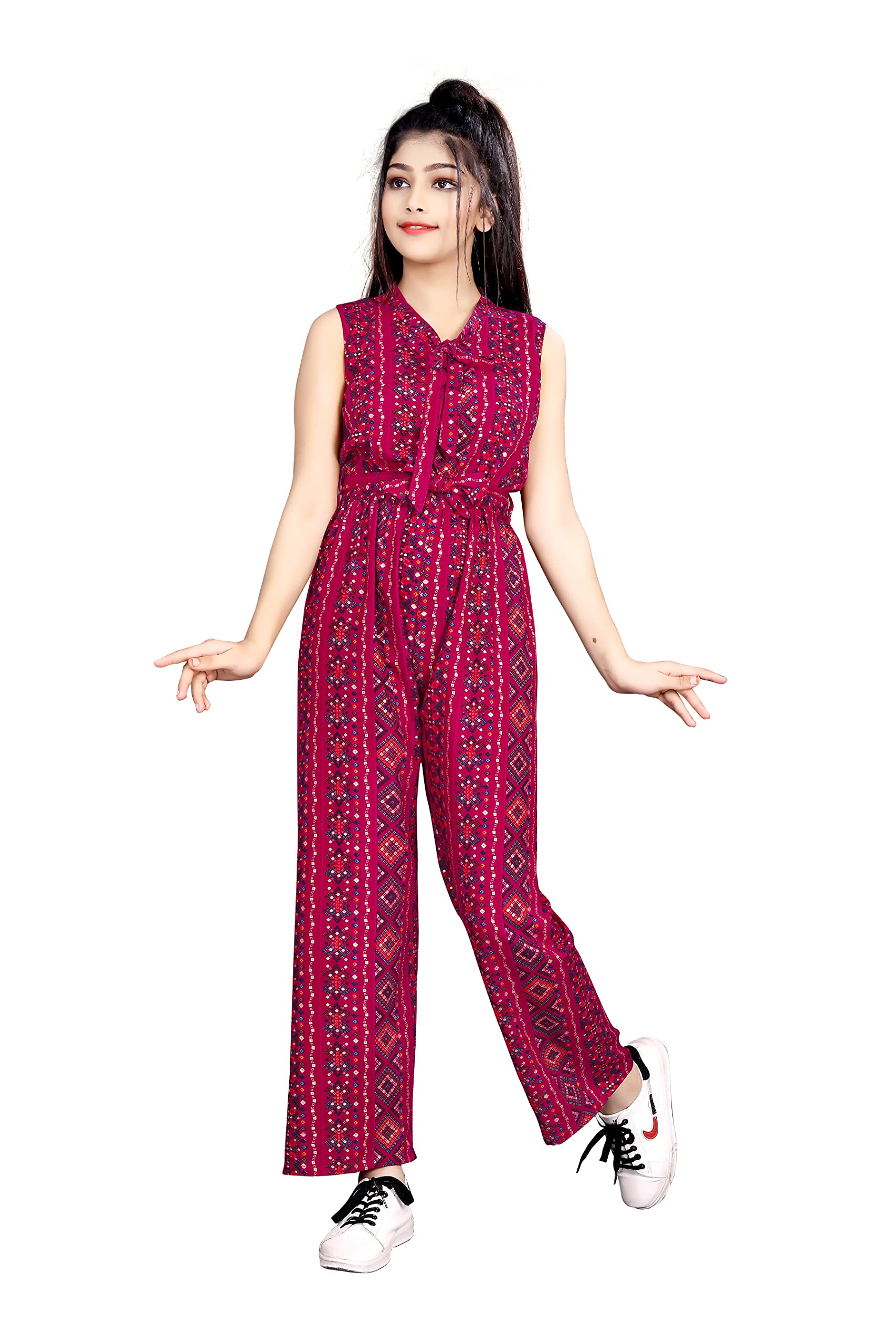 R K Maniyar CREATION Rani Rayon Straight Jumpsuit For Girls (JSBN_LIN_RANI_13/14Y)