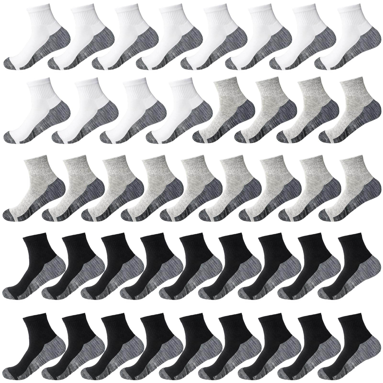 8-20 Pairs Quarter Ankle Socks for Men Athletic Running Cotton Active Socks for Performance Training Sporting-image-48