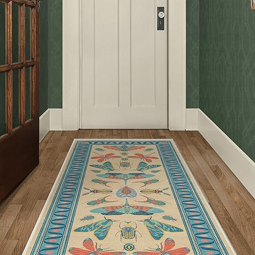 RUGGABLE x Iris Apfel - Alfombra lavable a máquina, 2.5 x 10 pulgadas, resistente a las manchas, antideslizante, lavable a máquina, para pasillo,