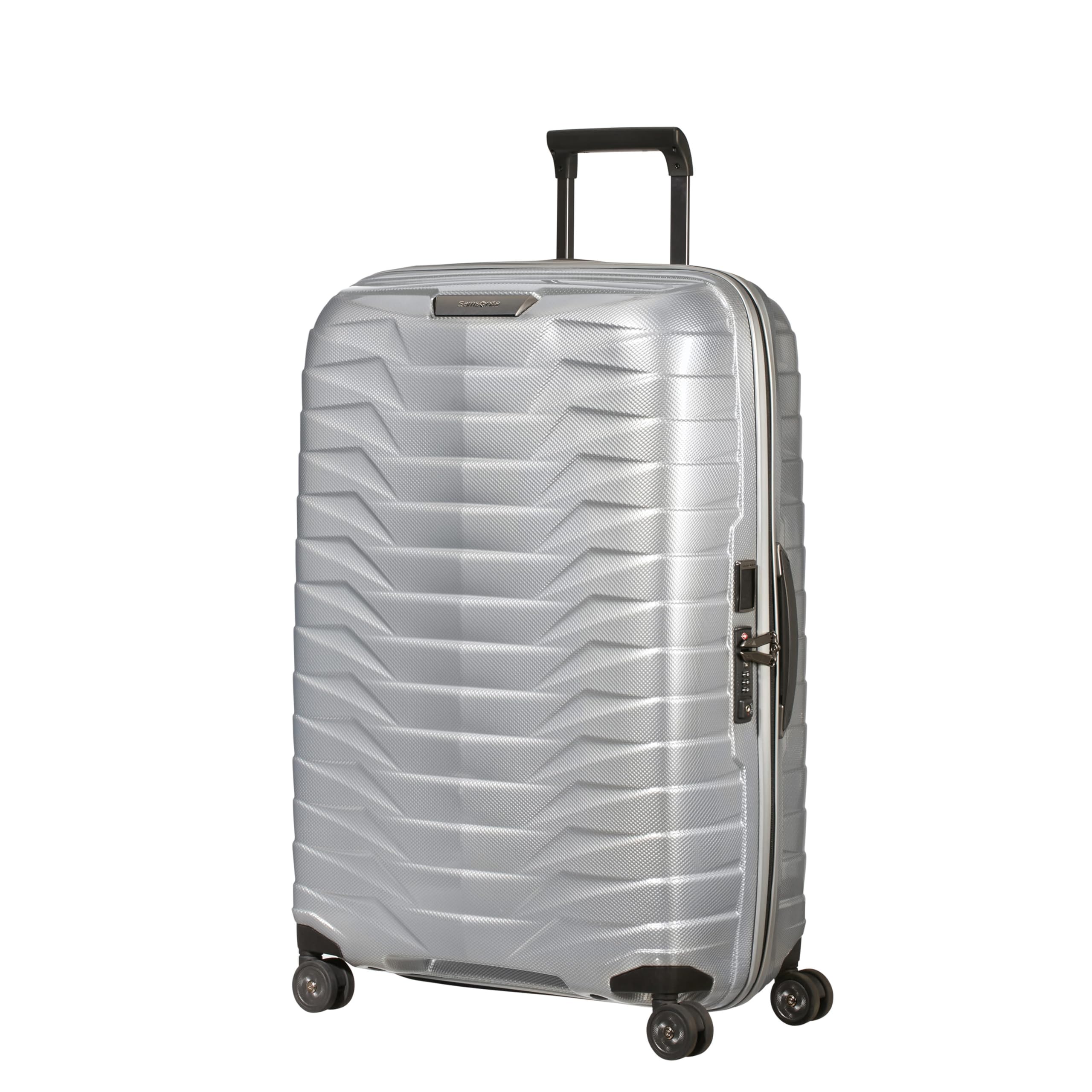 Proxis Large Hardside Luggage with Dual Spinner Wheels - Innovative Roxkin™ Lightweight Shell With Ultimate Durability- Includes TSA Lock, Ergonomic Telescoping Handle -Silver