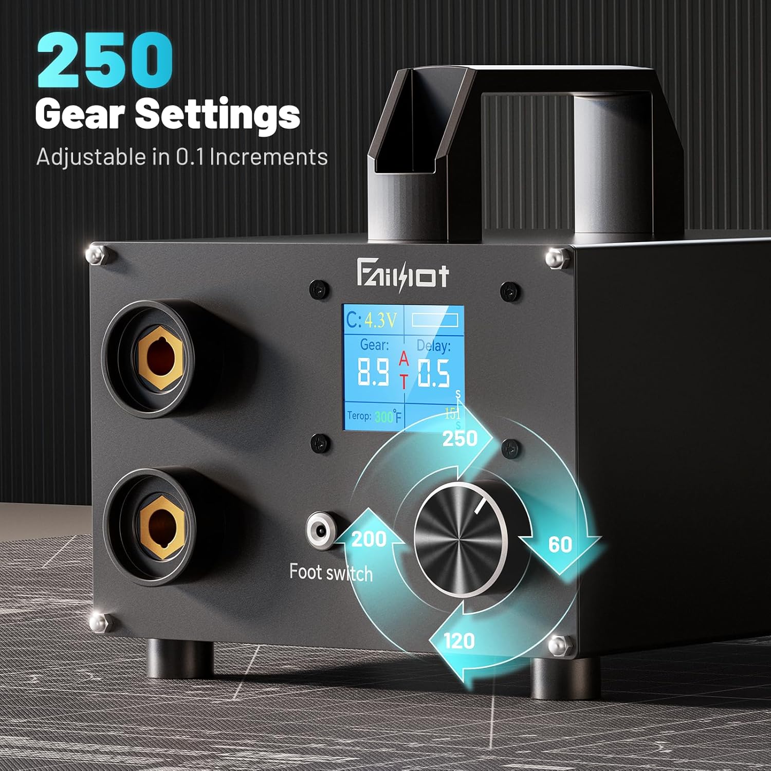 Dual Farad Spot Welder, Faiuot 250 Gears Adjustable 3000F Capacitor Battery Spot Welder with 1.8'' LCD Display,Portable Spot Welder for 0.1-0.3mm Nickel Strip Welding, Ideal for Battery Pack Making