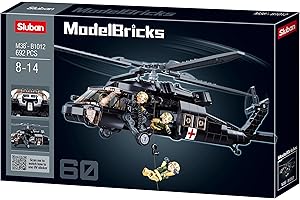 Sluban Modelbricks-Uh-60 Black Hawk Helicopter For Kids