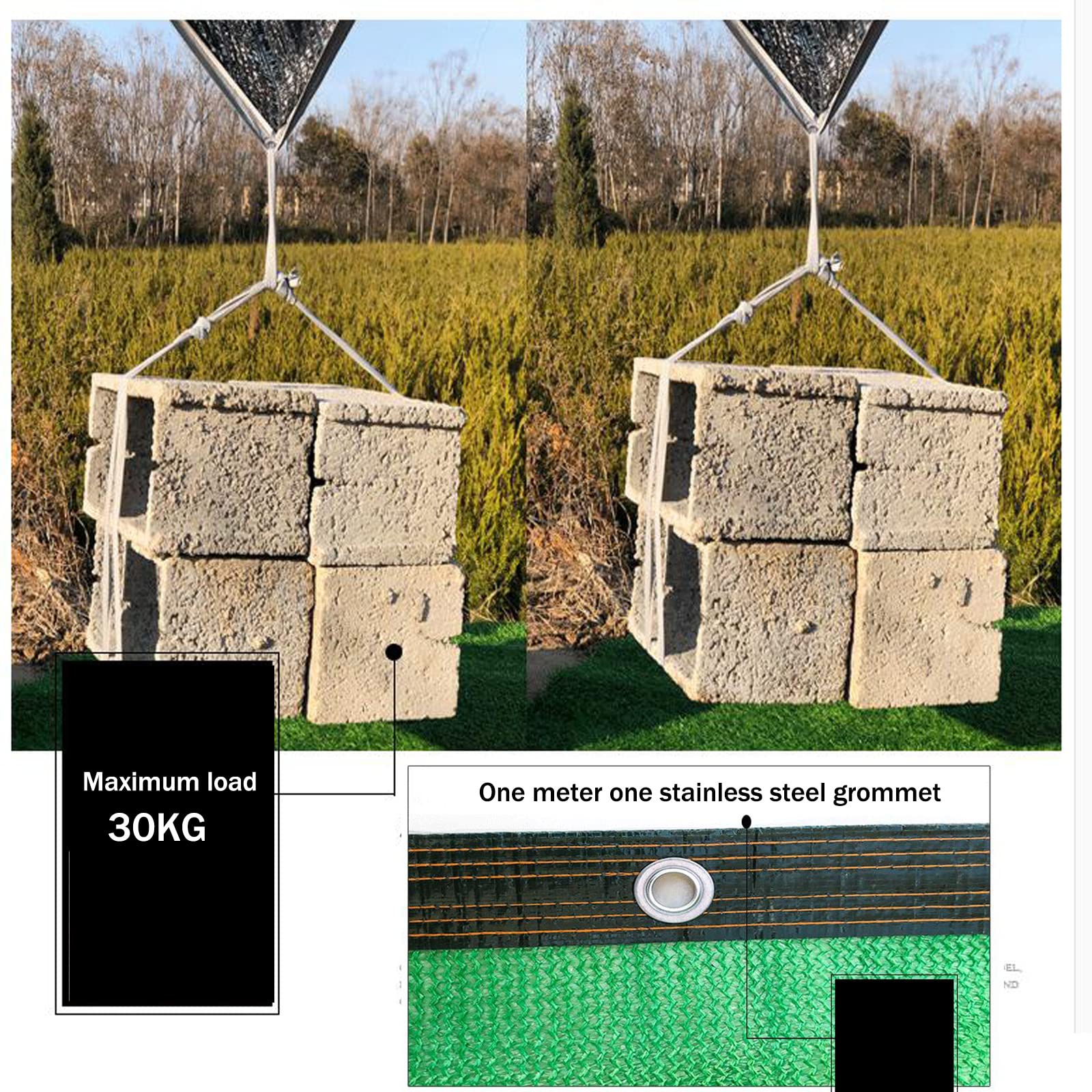 Red de Sombra,Malla Sombreadora de Tela Resistente a Los Rayos UV Verde,90% de Bloqueador Solar de Malla y Sun Shade Net a Prueba e dPolvo,Fácil de Colgar,para Exterior (4x6m/13x20ft)