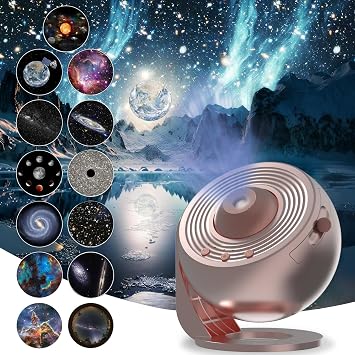 Syslux Galaxy Projector, Syslux Planetarium Star Projector HD Picture Large Projection Area LED Light for Bedroom Night Light Projector for Kids Includes 13 Galaxy Disks with 4K Replaceable