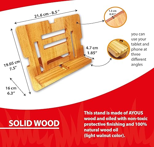 Miniatura 5 de Bilikolik Soporte de madera natural para tablet estación de carga para teléfono celular soporte para tableta organizador de escritorio compatible