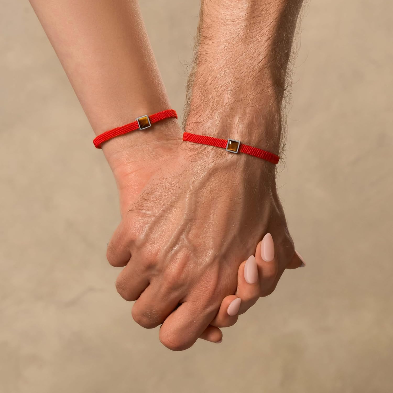 KARMA AND LUCK Red String Bracelet with Black Onyx, Jade, Tiger Eye, Lapis Lazuli - Rhodium Plated Brass, Handmade in Thailand, Available in 6.5", 7", 7.5" Lengths