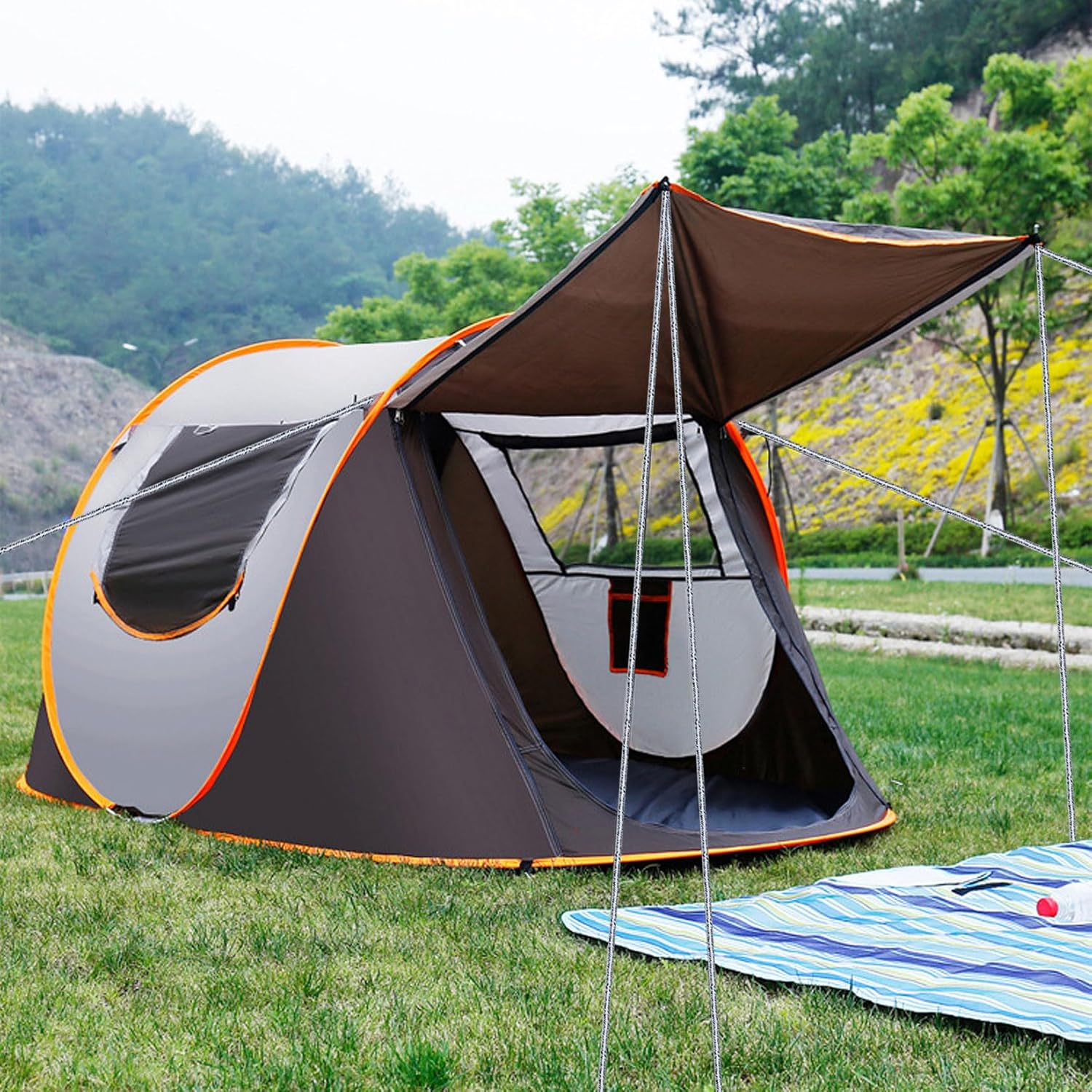 findmall 3/4 Inch 200 Feet 24 Strands Braided Line Tree Felling String High Strength Polyester Rope for Swing Camping Bundling Blue White