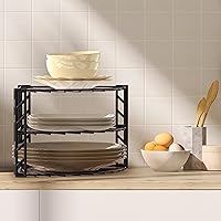 Vista 3 de Simple Houseware - Organizador de estantería esquinera de 3 niveles para encimera, bronce