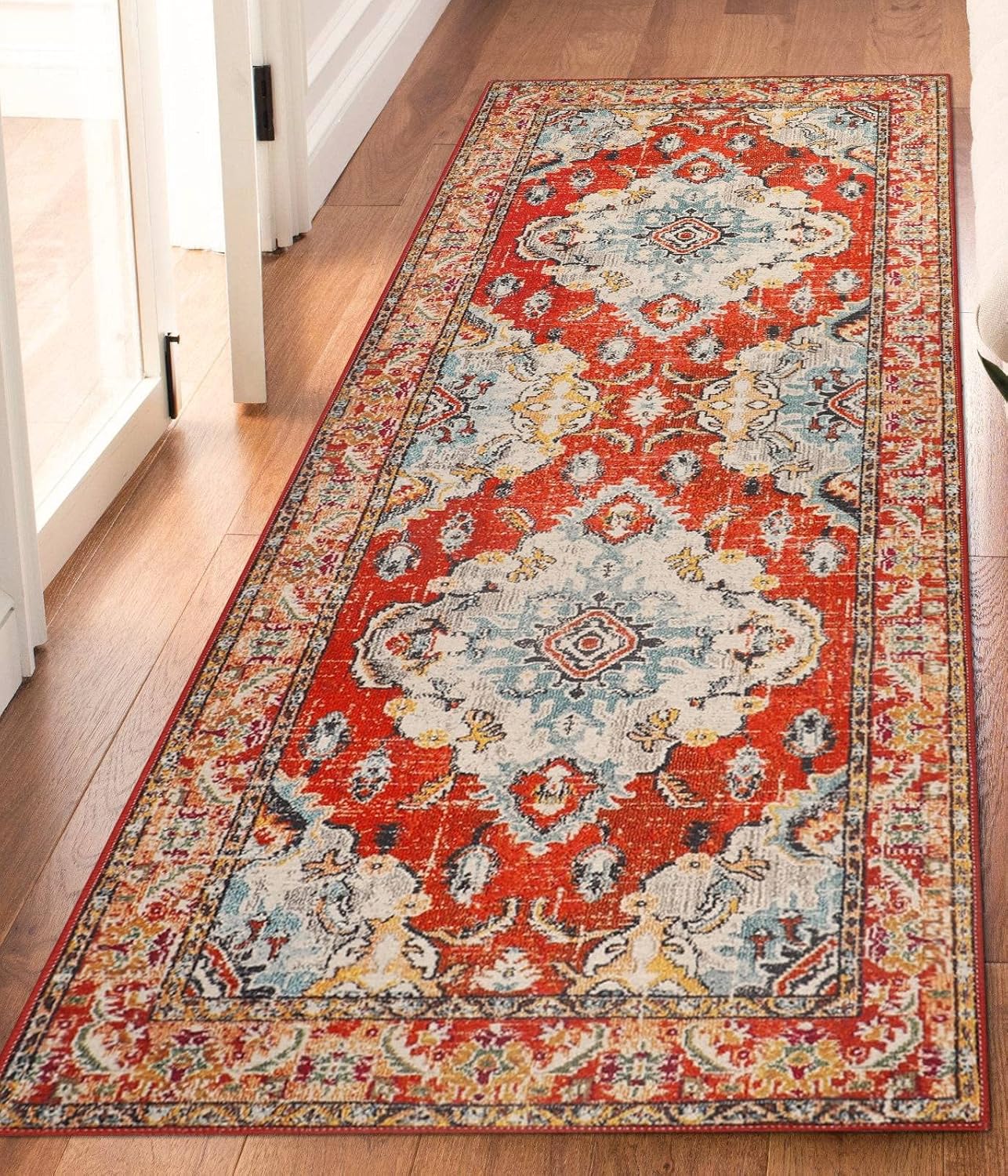 Famibay Boho Carpet Runner for Hallway Runner Rug Non Slip Bedside Runner Rug Washable Long