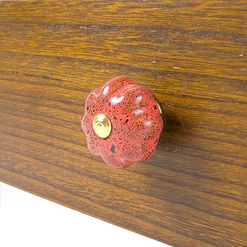 Miniatura 10 de Wildly Chic - Manija de cerámica con estampado de leopardo, pomos de cerámica con forma de calabaza para decoración de puerta para cajones de