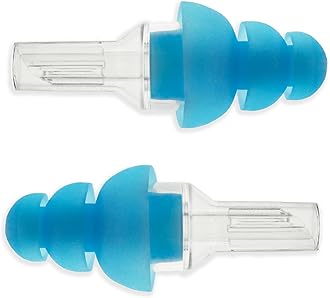 EtymoticResearch ER20 High-Fidelity Earplugs (Concerts, Musicians, Airplanes, Motorcycles, Sensitivity and Universal Hearing Protection) - Standard, Clear Stem w/ Blue Tip