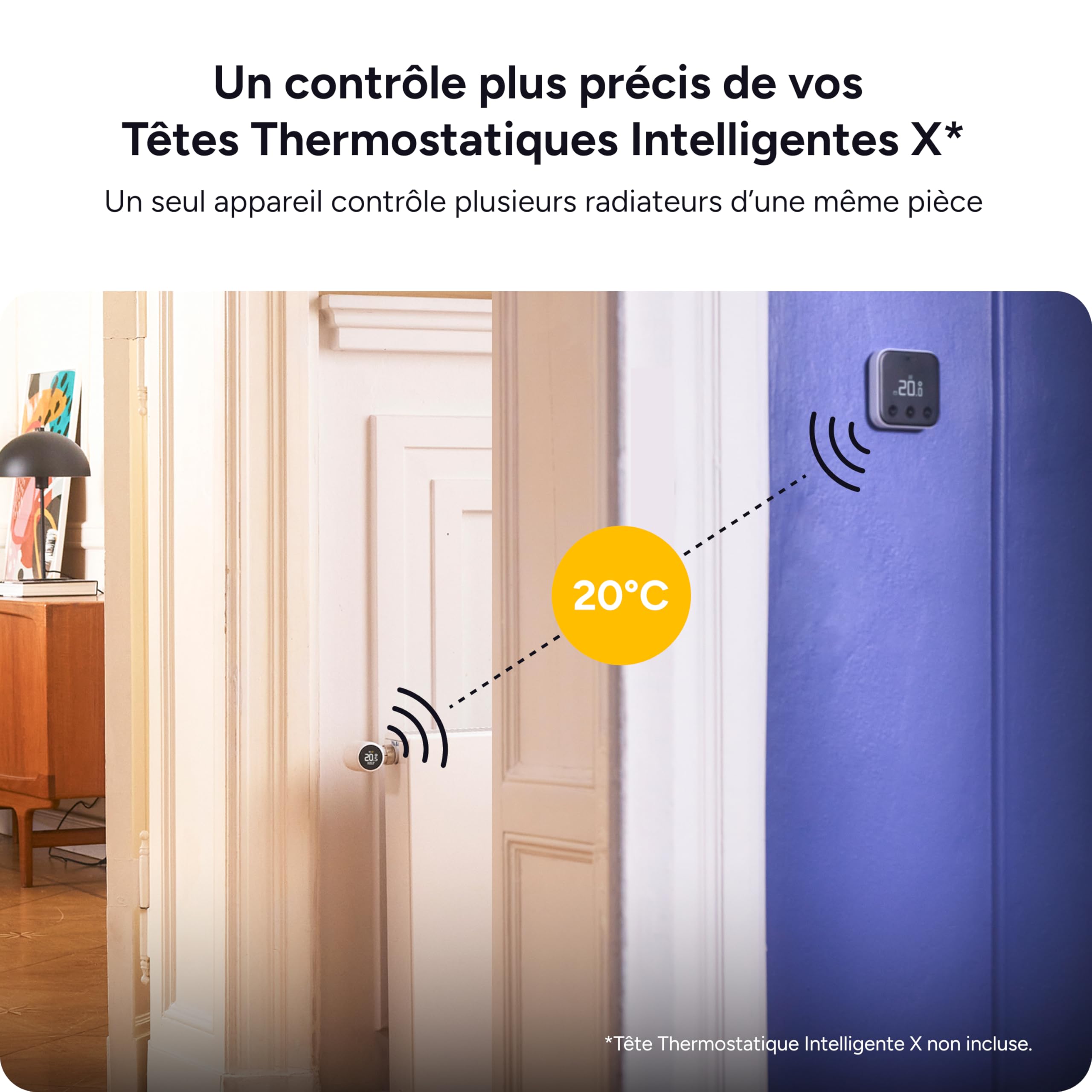 tado° Capteur de température radio X, accessoire pour le smart thermostat X, pour une gestion optimale du radiateur, installation DIY simple, pas compatible avec tado° V3+ | Accessoire pour smart thermostat X, Gestion optimale du radiateur, Installation D