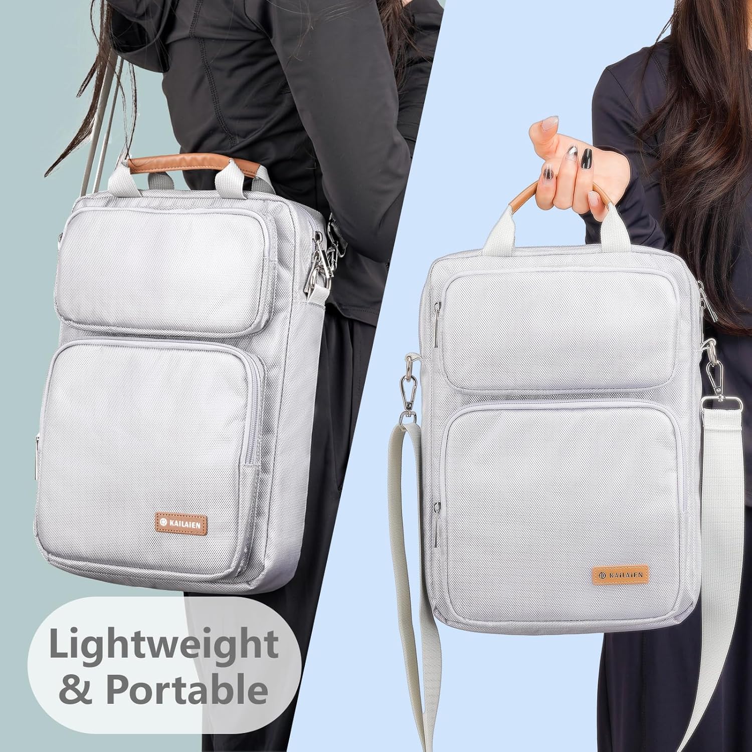 10-13 Inch Tablet Sleeve Bag, Ipad Bag for 13 In/11 in New iPad Pro M4 & 13 in Air M2 2024,iPad Pro 12.9 M2&M1,Ipad 10.9,Galaxy Tab S8+/S9+ 12.4,with Removable Shoulder Strap(Silver) - Image 7