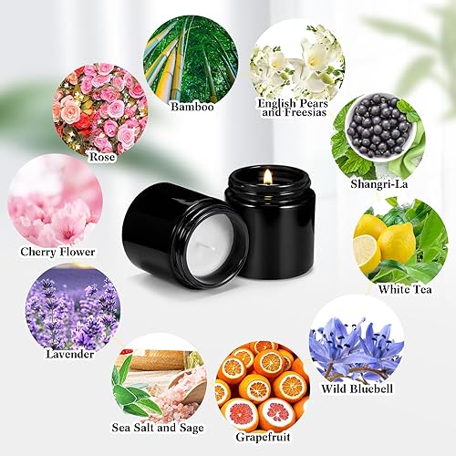 Miniatura 3 de Yexiya 50 velas pequeñas en tarro de 3.5 onzas, velas perfumadas en frascos pequeños a granel, 10 fragancias para alivio, velas de aromaterapia,