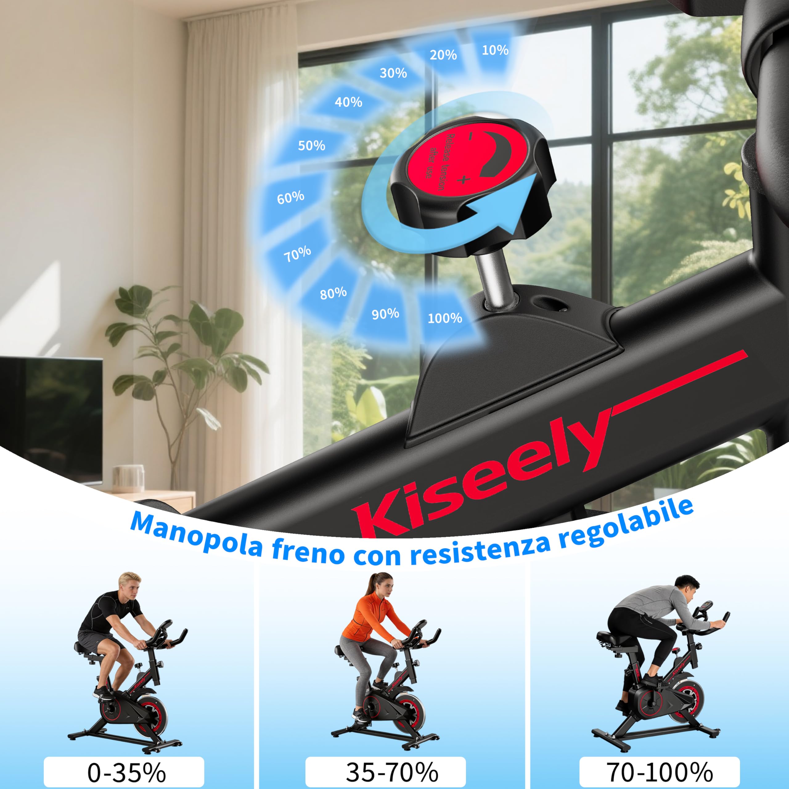 Cyclette da Casa, Cyclette per Casa con Resistenza Magnetica, Schermo LCD, Silenzio Salvaspazio Resistenza Regolabile Per Home Gym e Indoor Cycling Silenzioso
