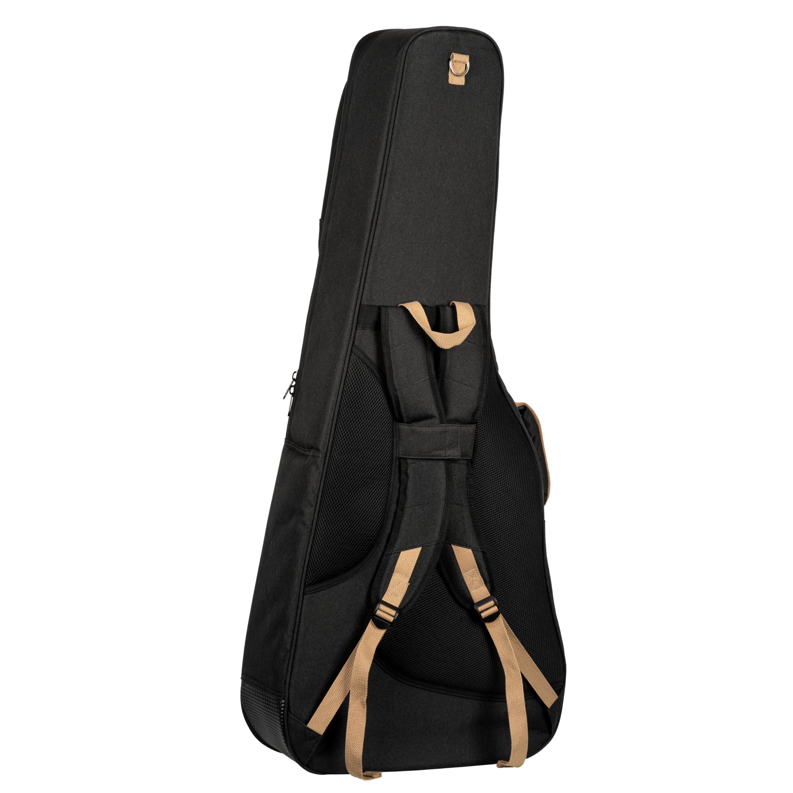 Ortega Guitars Deluxe Guitar Gigbag - Dreadnought - Akustik Gitarren Tasche - Höhe 106 cm - Breite 43 cm - Baumwolle, Schwarz (OGBDN-DLX-BK)