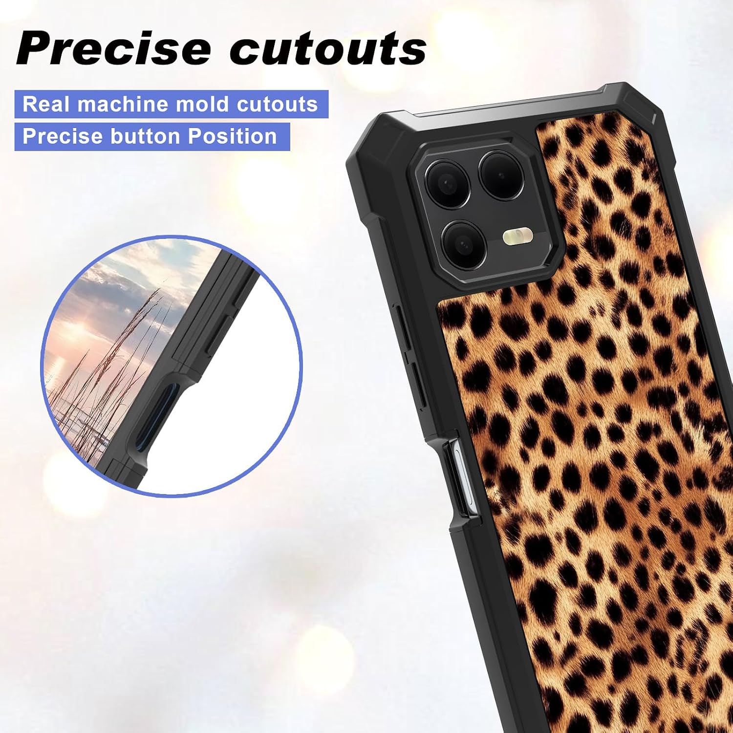 for T-Mobile Revvl 8 Pro Case/T Phone 3 Pro 5G Case with Screen Protector, Heavy Duty Shockproof Dual Layer Protective Cover, Rugged Silicone TPU Phone Case, Leopard Print image 5
