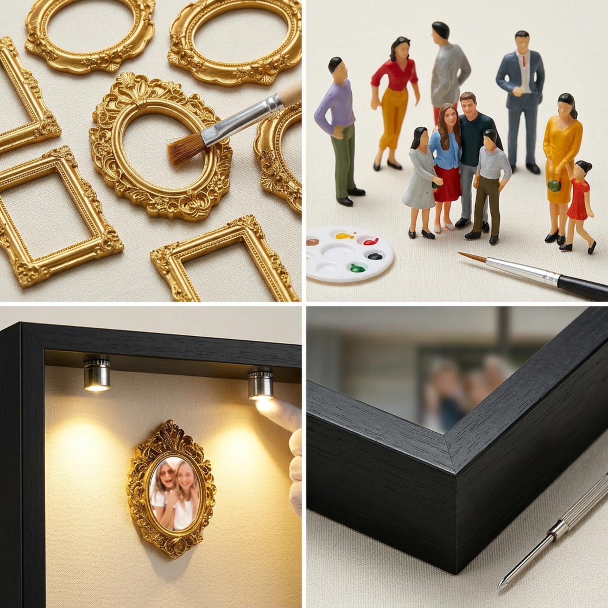 DIY Mini Museum Bilderrahmen, Museum of Us, Mini Menschen Bilderrahmen Vintage zum Befüllen, Museum Silhouette Box DIY Set Fotogeschenke für Sie & Ihn Jahrestag Geschenke