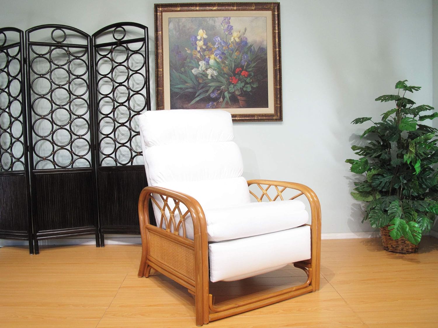 Made in USA Rattan Recliner Chair (#1737H-TC)