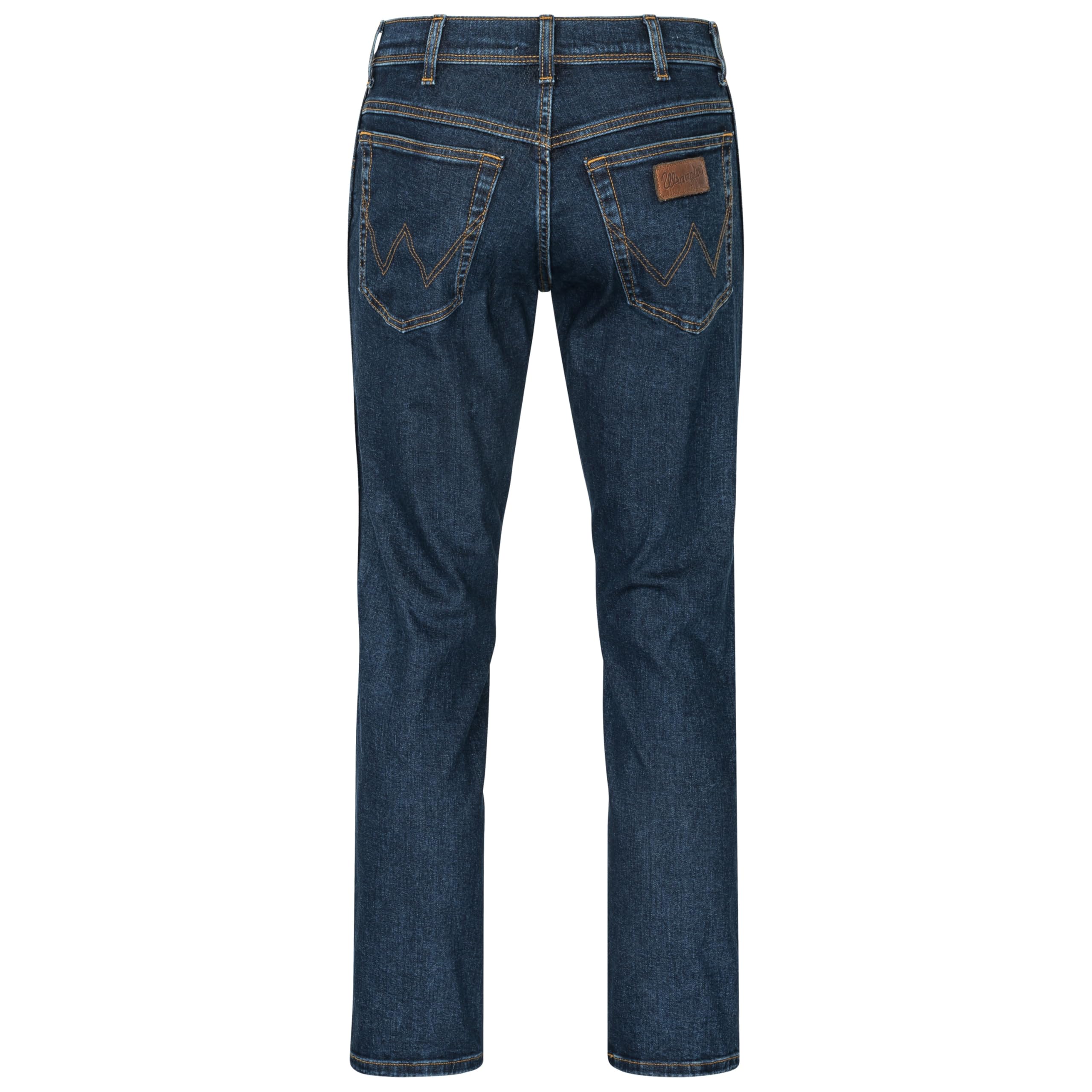 Wrangler Texas Herren-Stretchjeans Regular Fit Authentic Straight in verschiedenen Waschungen mit Gürtel in schwarz oder braun (W40/L36, Darkstone + schwarzer Gürtel)