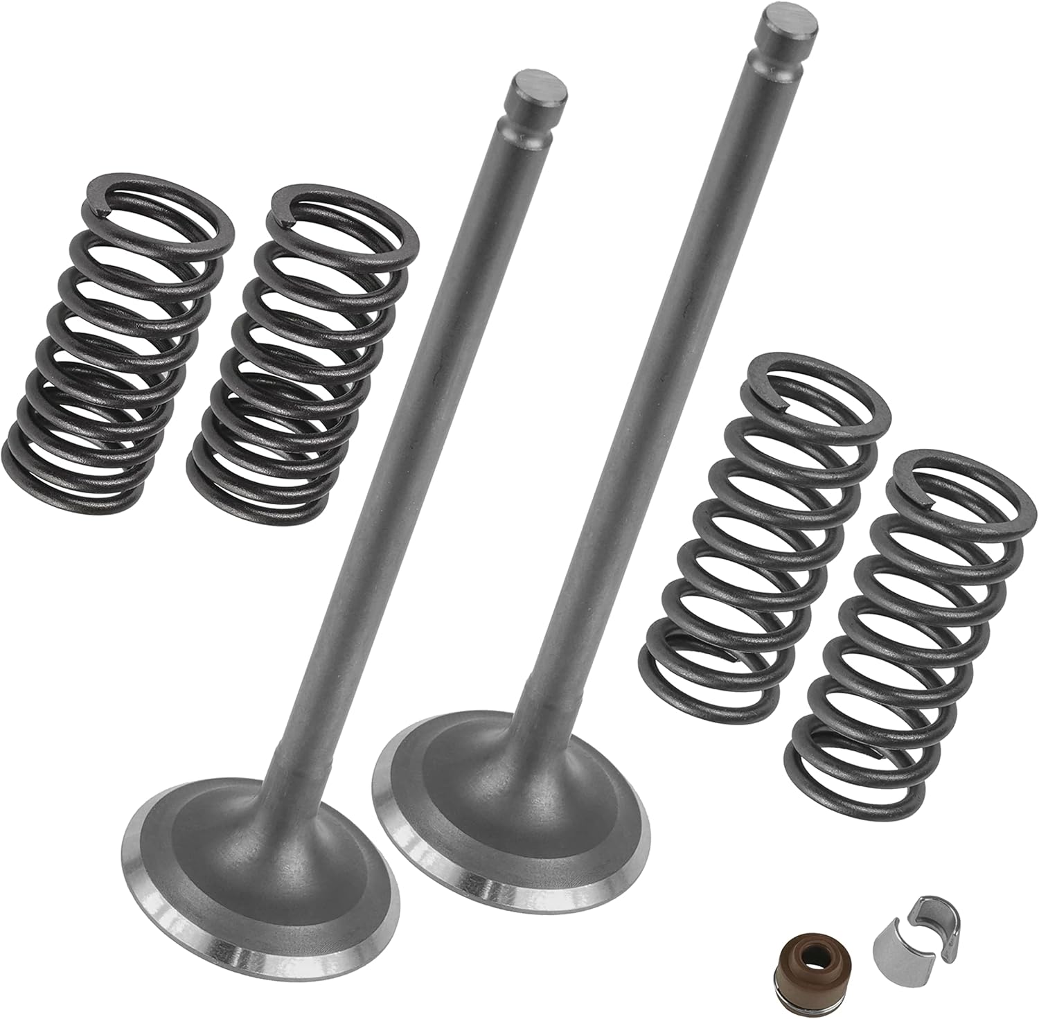 Caltric 2x Exhaust Valve Kit compatible with Honda Foreman Rubicon 500 TRX500 4x4 2001-2009 2011 2012 2013 2014