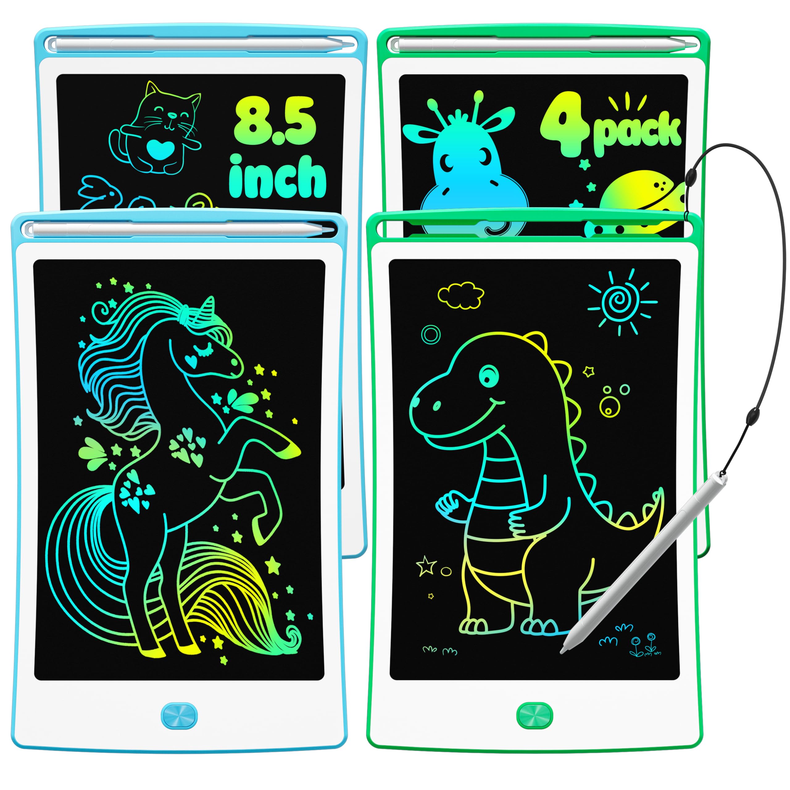 LCD-Schreibtafeln, 21,6 cm (8,5 Zoll), 4 Stück, für Kleinkinder, kreatives Zeichentablett, Spielzeug für Mädchen von 3 bis 6 Jahren