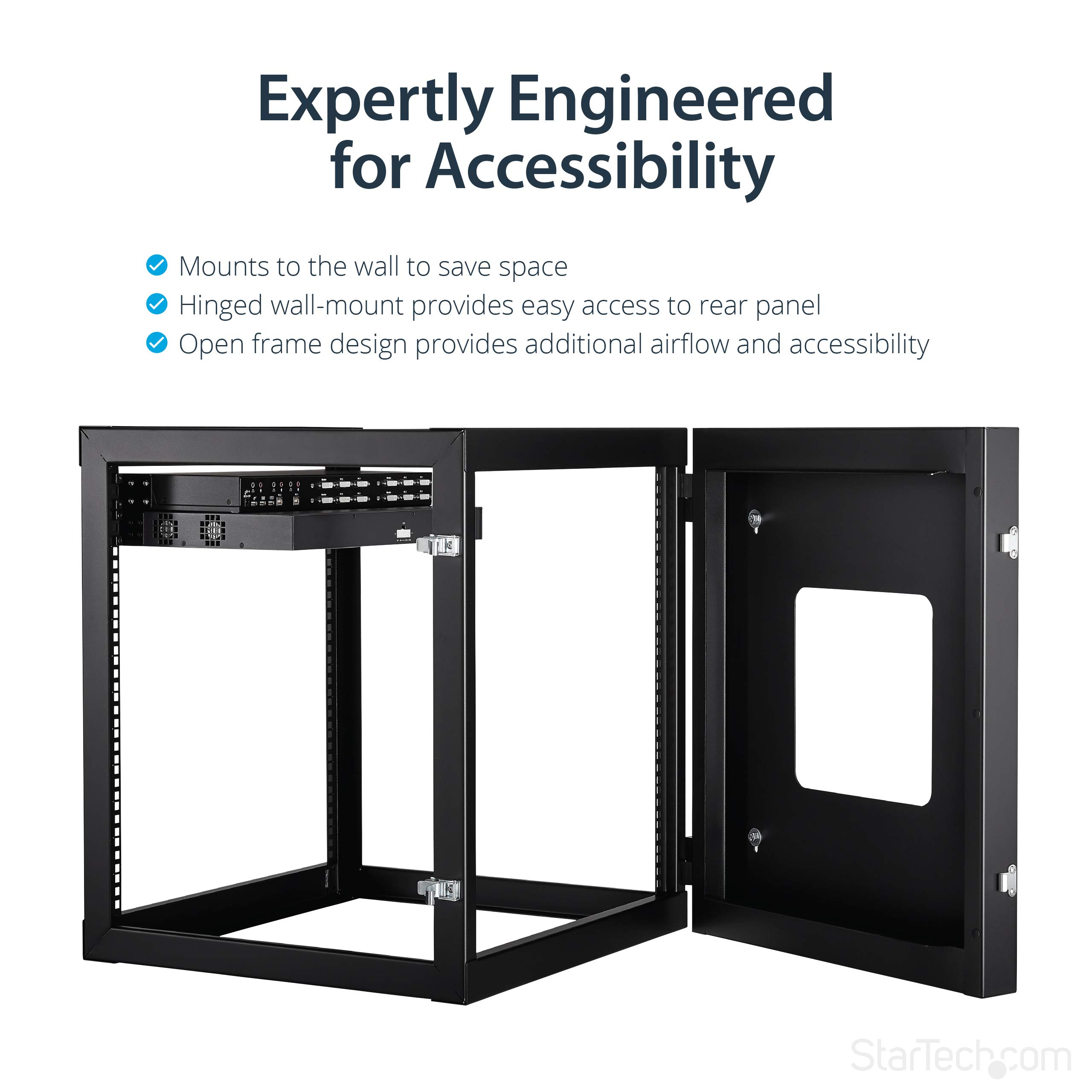 StarTech Rack Mural 12U 4 Montants 19", 50,2cm, 63kg (RK1219WALLOH)