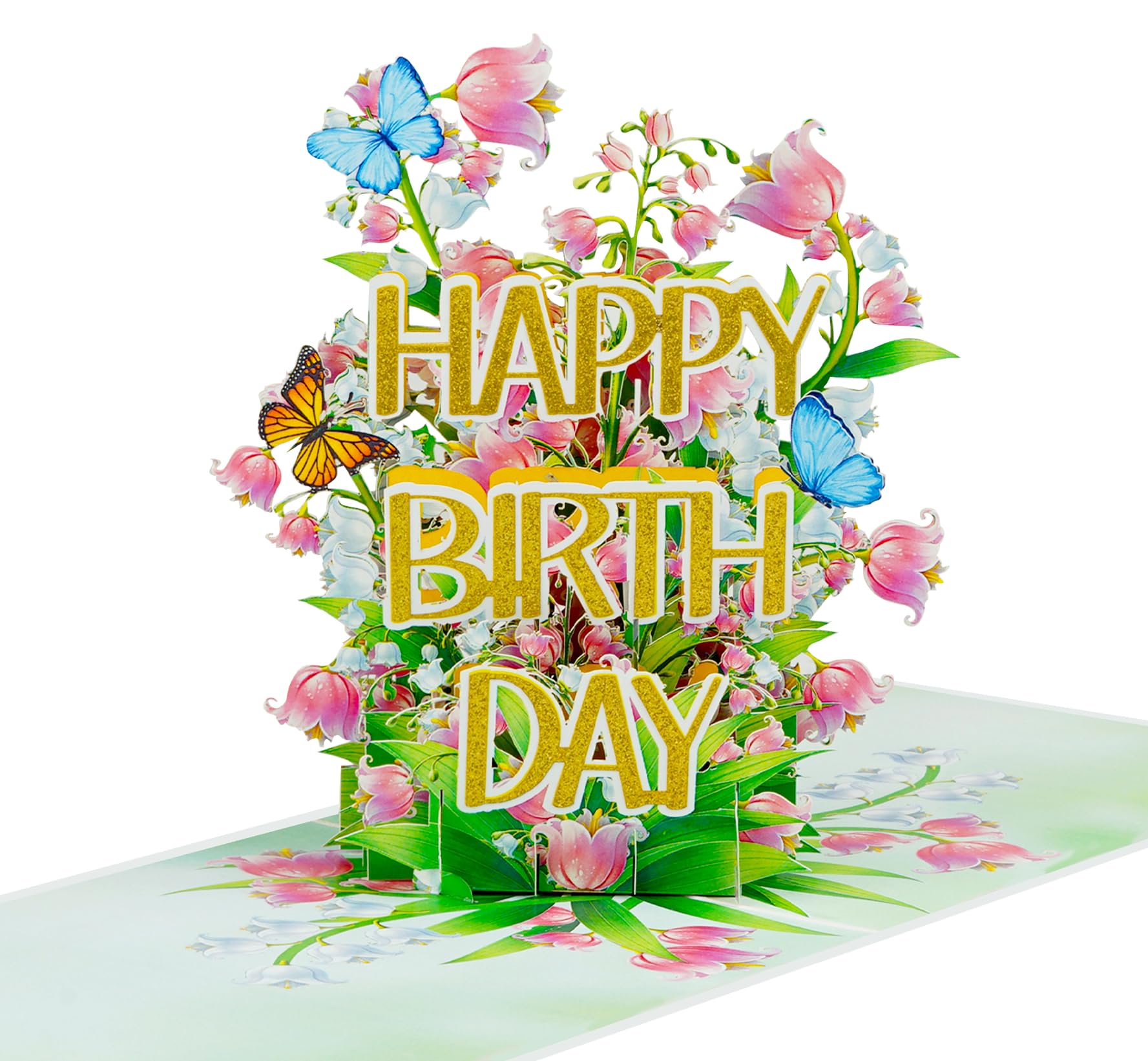 QD Birthday Card Pop Up | 3D Happy Birthday Greeting, Pop-up for Women Mum Grandma Daughter Sister (Size 15x20 cm - Lily of the Valley BD Text) — image 1