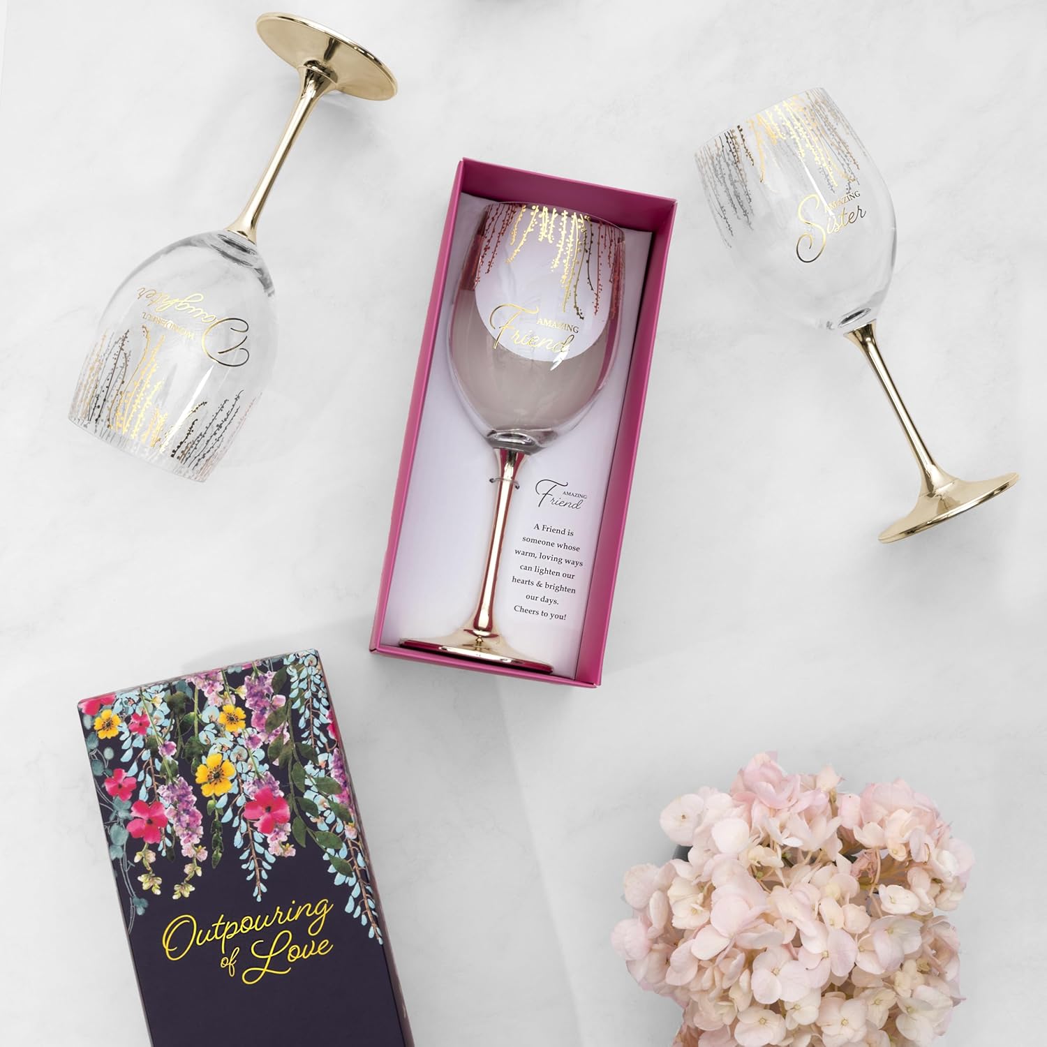 Pavilion Gift Company - Amazing Sister - 19 oz Stemmed Wine Glass Stepsister Sister-In-Law Present From Sibling Brother - Image 6