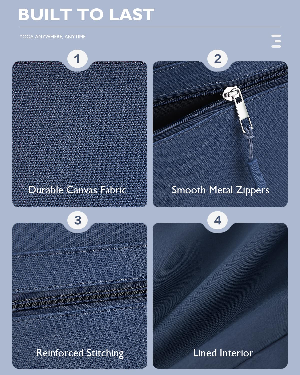 Gonex Yogatasche, Extra Große Canvas Sporttasche mit Wasserdichtem Fach & Metallreißverschluss, Für Matte & Blöcke, Stylische Tragetasche für Damen, Ideal für Yoga, Pilates, Reisen