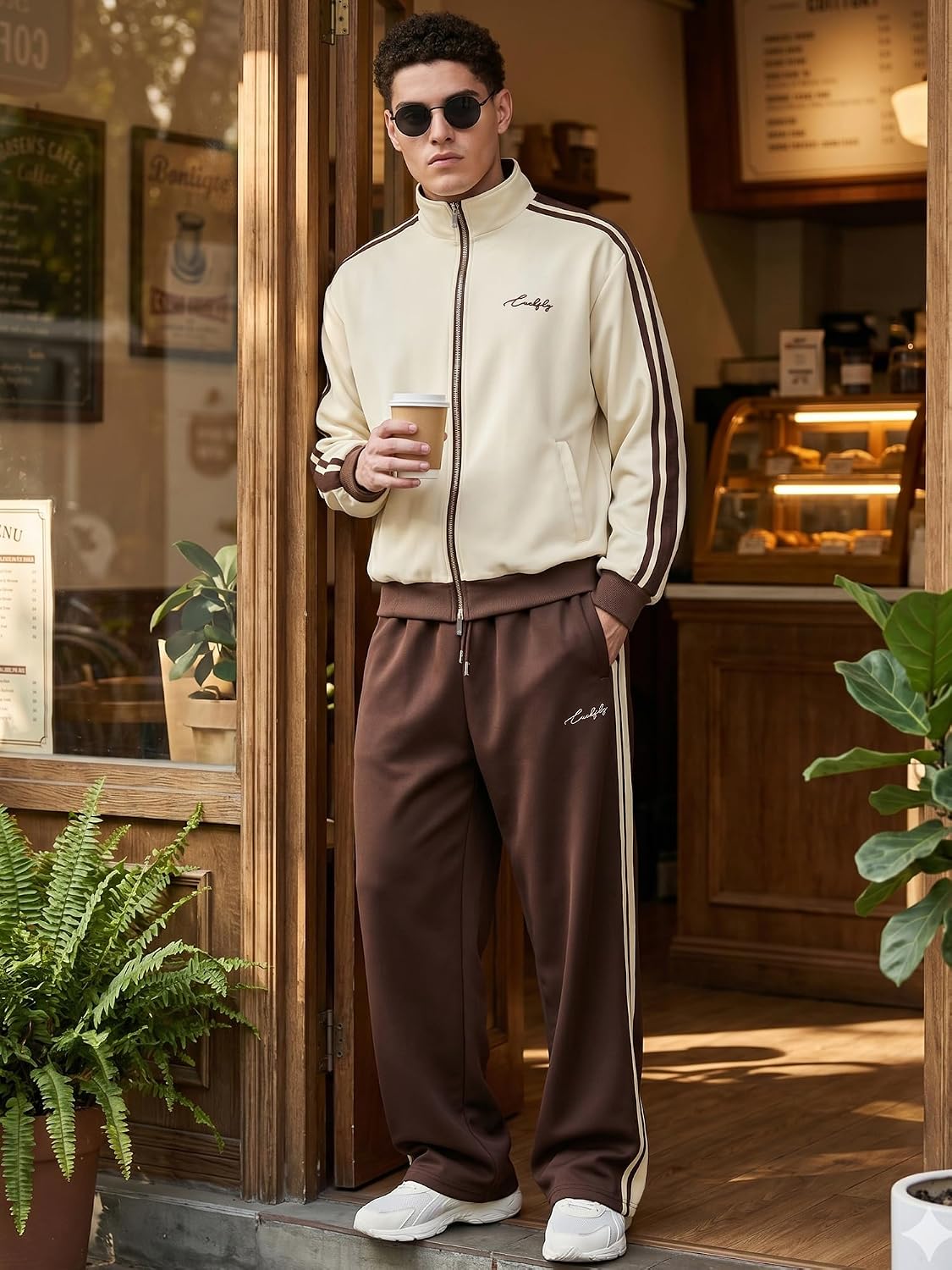 Men's Full Zip Track Jacket Retro Stripe Casual Jogger Streetwear | Lightweight Soft Knit Fabric with Two-Way Zipper, Stand Collar & Zipper Pockets for Travel, Campus, Jogging & Daily Wear