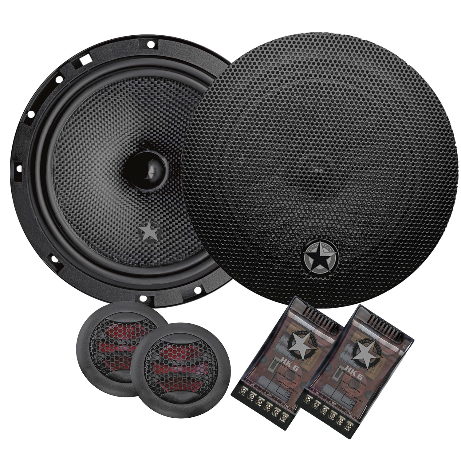 TORO TECHHK6 | 6.5 Inch Component Car Speaker Set - 240 Watt MAX / 120 Watts RMS (Pair)